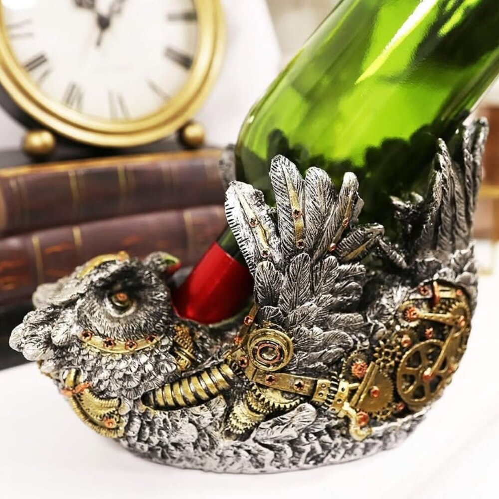 Steampunk Owl ~ Wine Bottle Holder ~ NEW